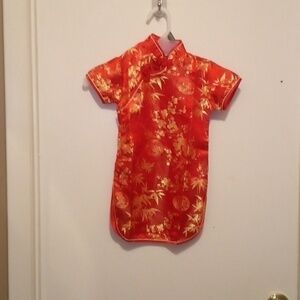 Adorable Little Girl's Red Floral Kamona Dress - Size 1